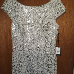 Adrianna Papell Sequined Lace Sheath Dress